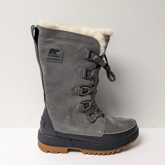 Sorel Tivoli IV Tall Waterproof Snow Boots, Gray Suede, Women's 9 M - Picture 2 of 7